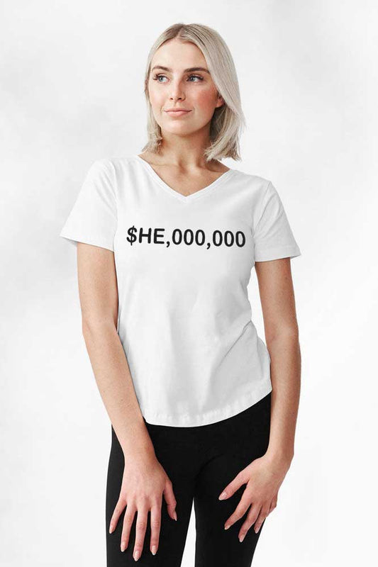 $HE,000,000 Women's V-Neck Tee - CEO Collection