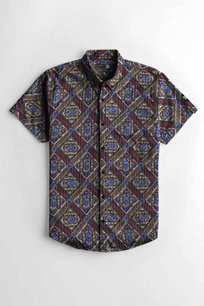 Nexoluce Men's Slim Fit Rayong Short Sleeve Casual Shirt