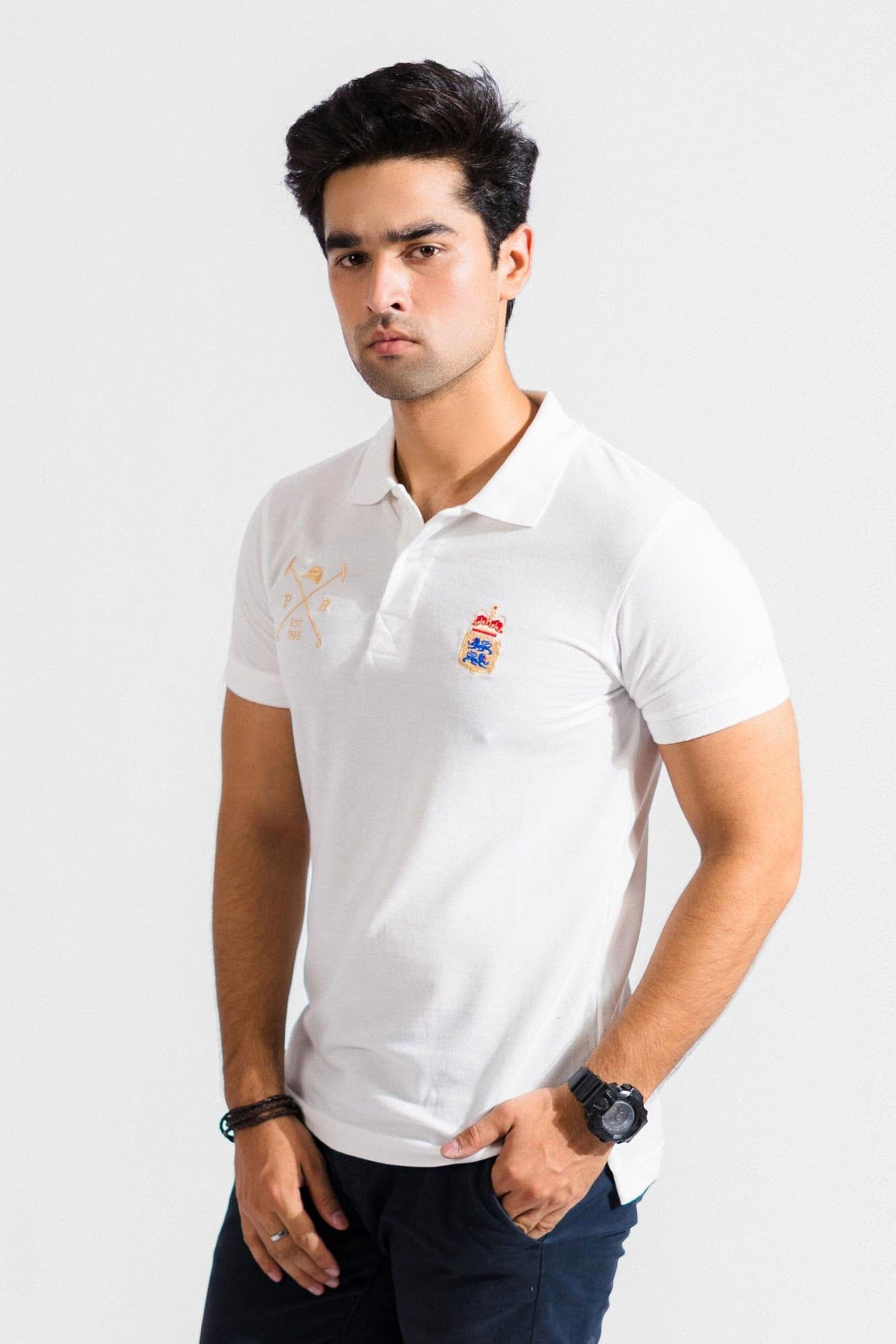 Polo Republica Men's Polo Crest & Mallet 3 Embroidered Short Sleeve Polo Shirt