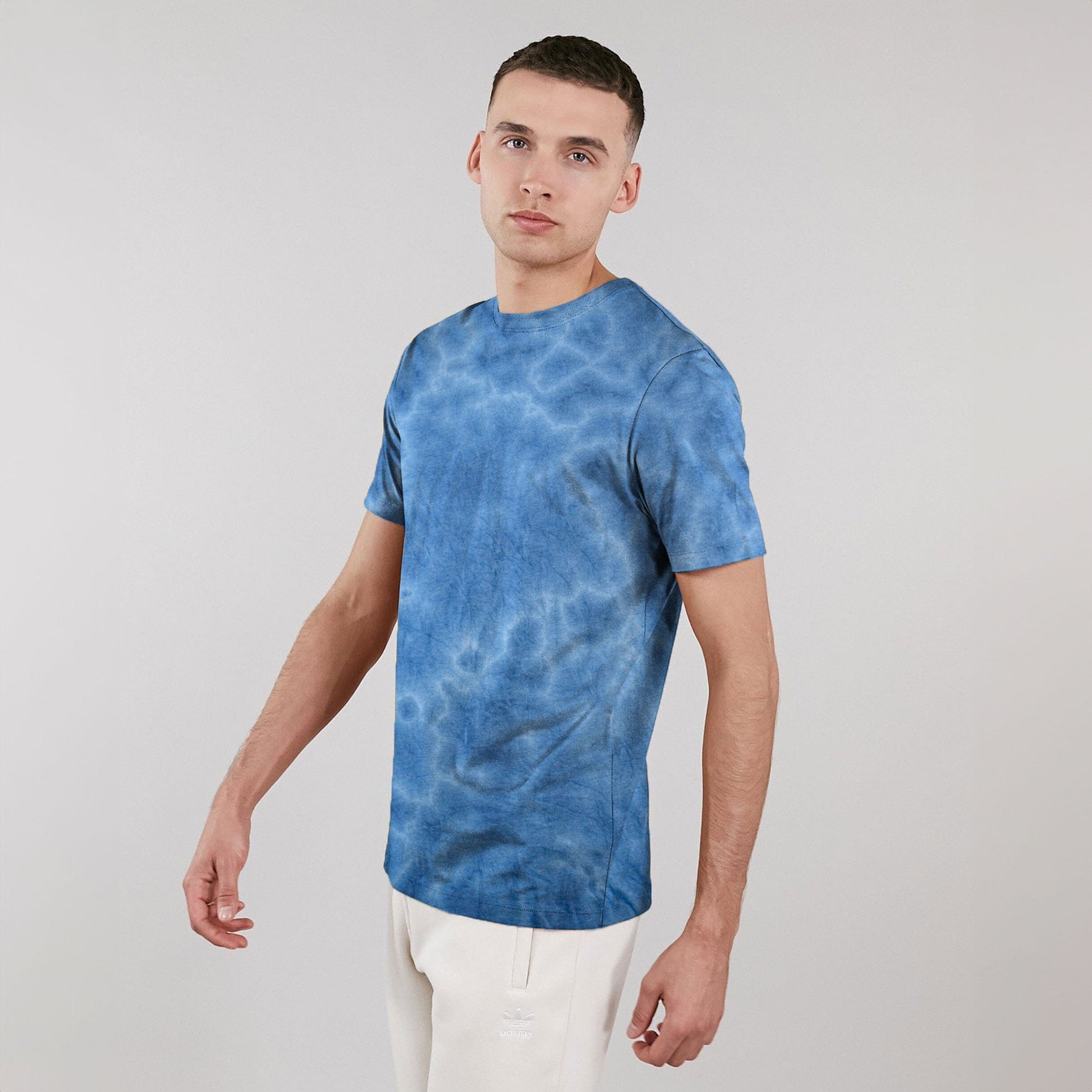 Polo Republica Men's Tie & Dye Style Crew Neck Tee Shirt Men's Tee Shirt Polo Republica Powder Blue S 