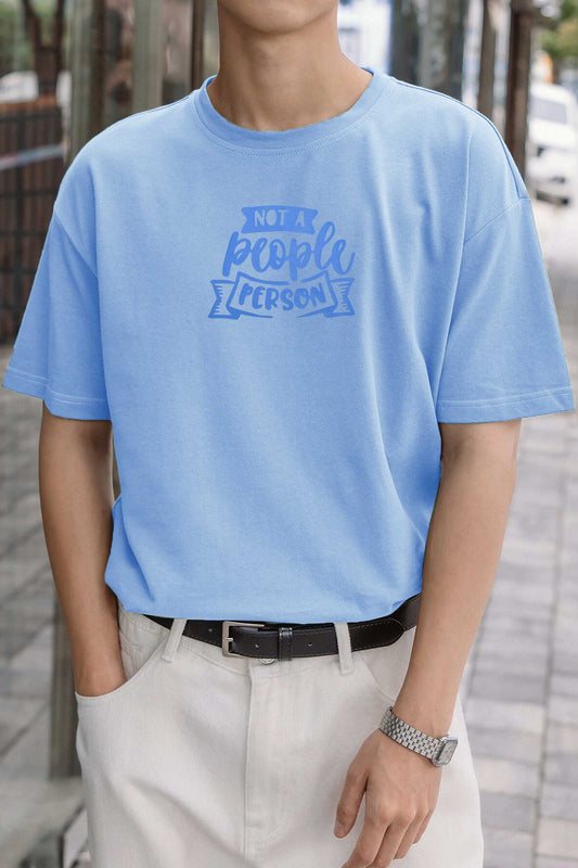 Yurek Men's Not A People Person Printed Crew Neck Minor Fault Tee Shirt