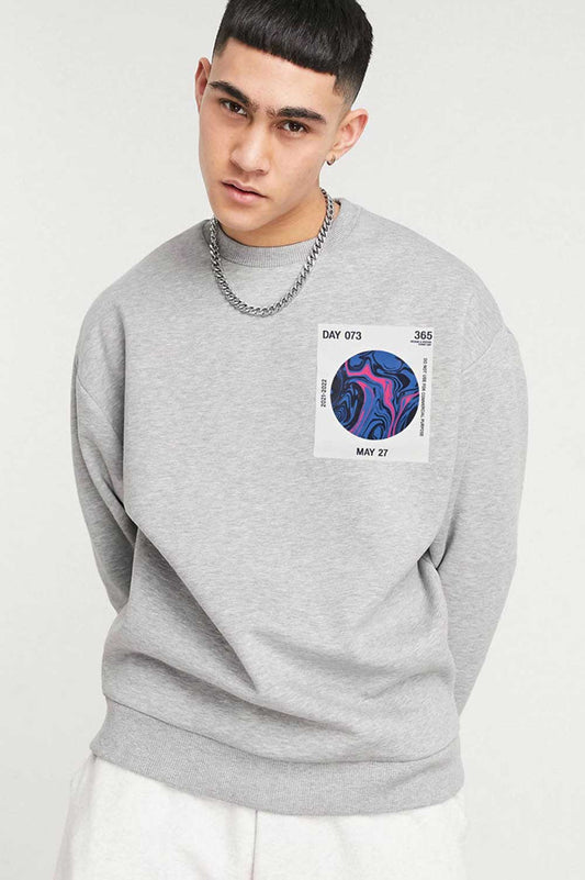 HAS Apparel Men's Day 073 Printed Long Sleeve Sweat Shirt