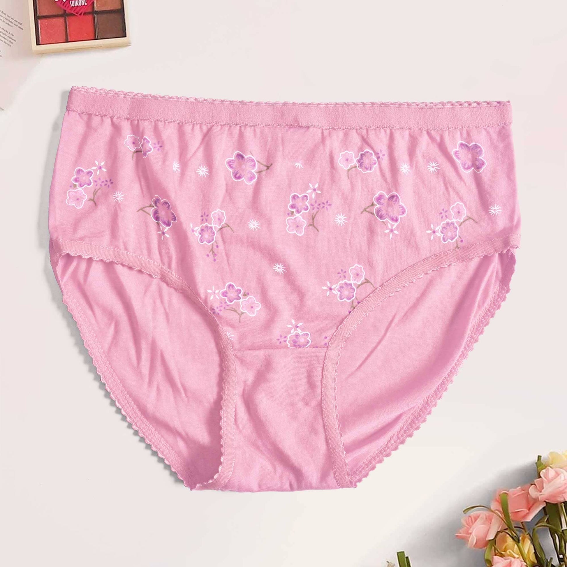 Women's Brighton Floral Printed Underwear Women's Lingerie SRL Pink D1 Waist 30-34