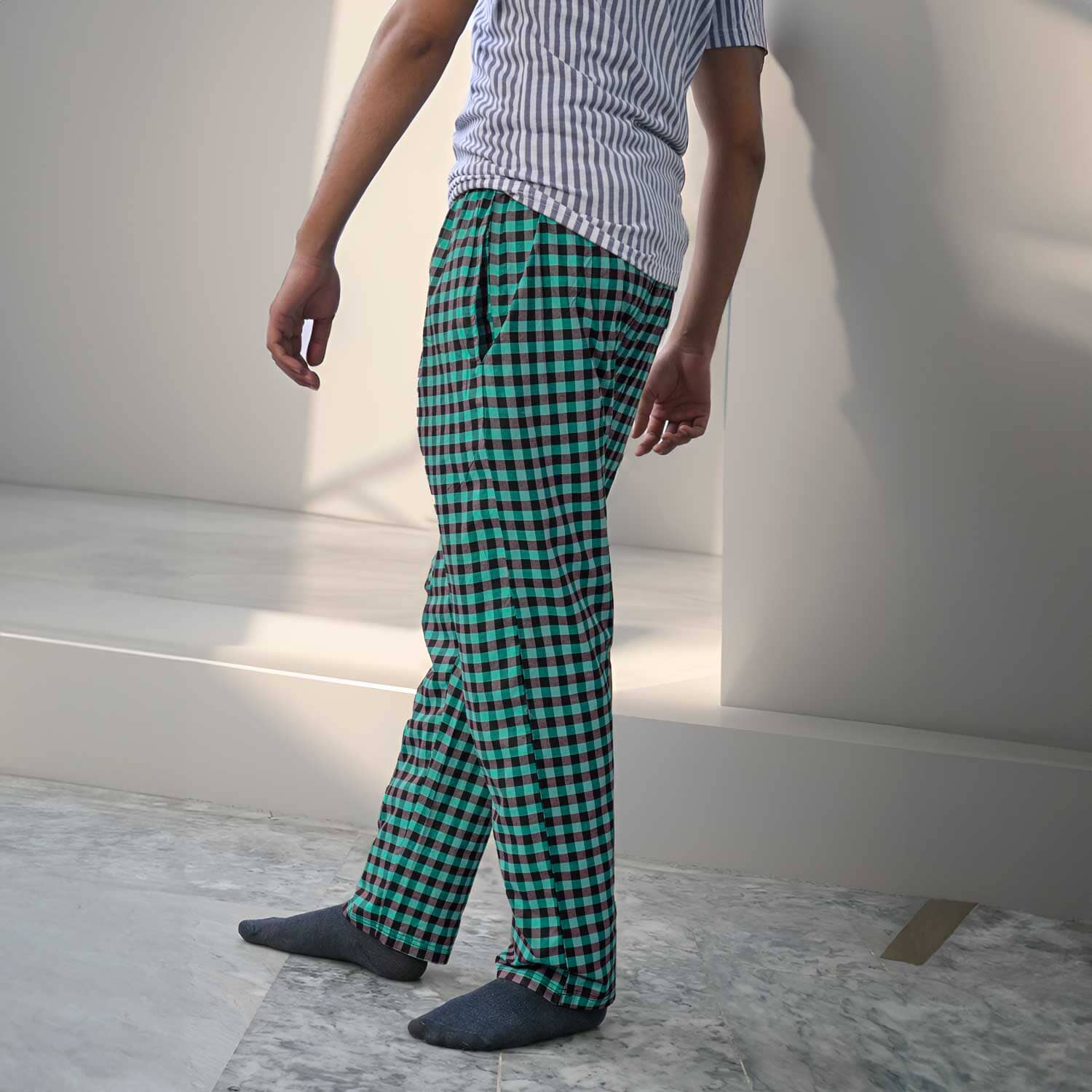 Max 21 Men's Check Design Woven Trousers Men's Trousers SZK Zinc S 