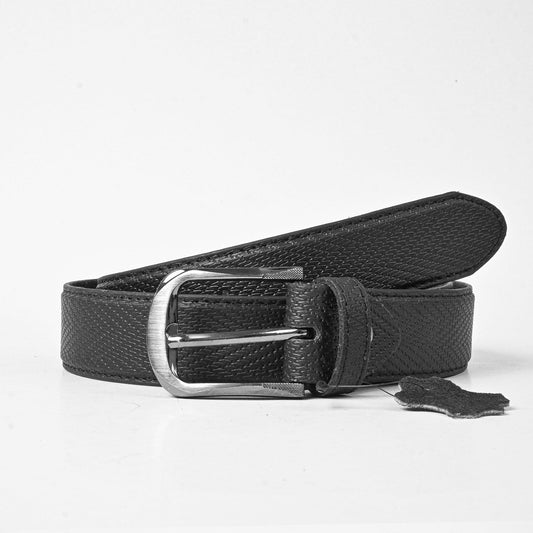 L&L Men's Placencia Texture Design Leather Belt Men's Belt LNL Black 30-32 