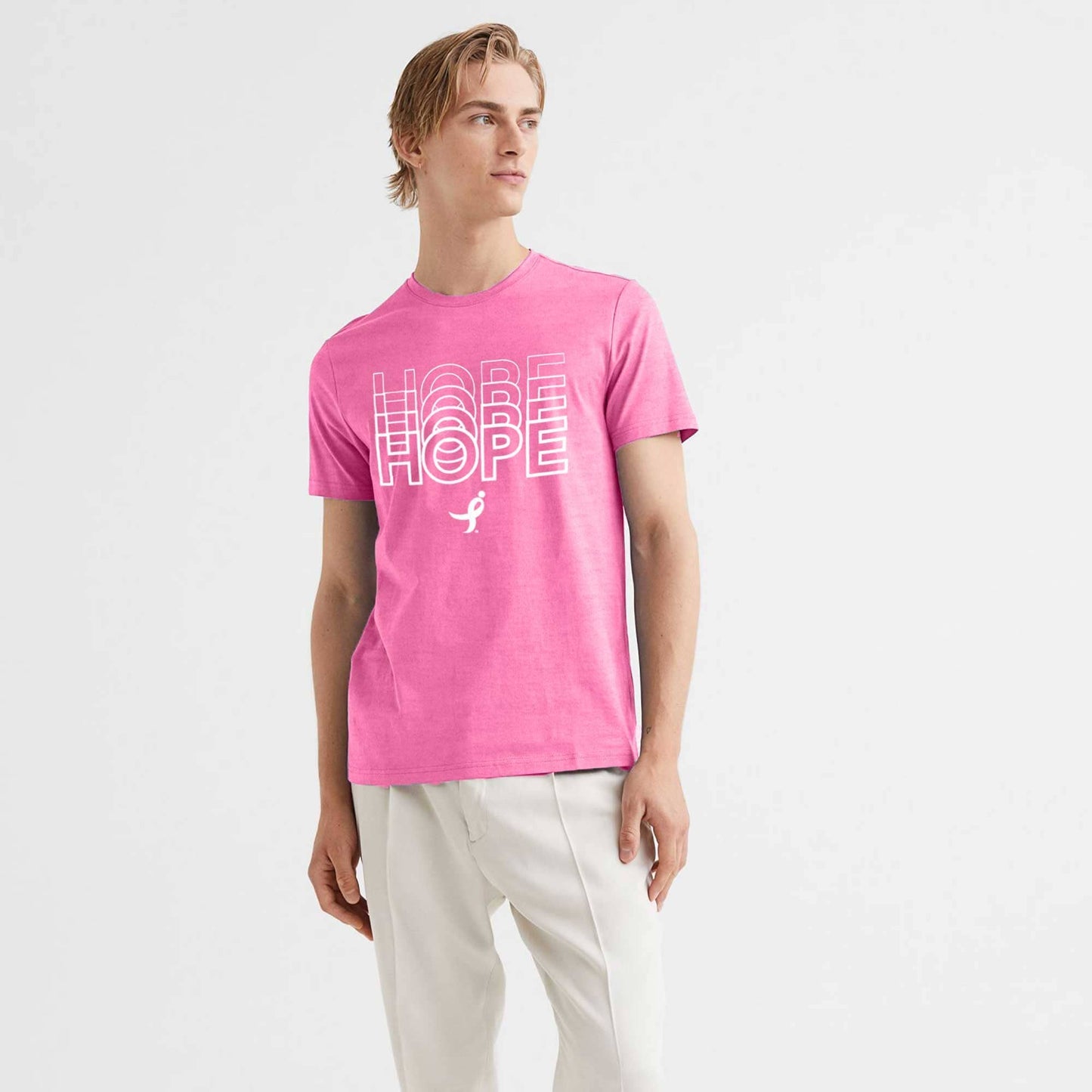 Men's Hope Printed Short Sleeve Tee Shirt Men's Tee Shirt HAS Apparel Pink S 