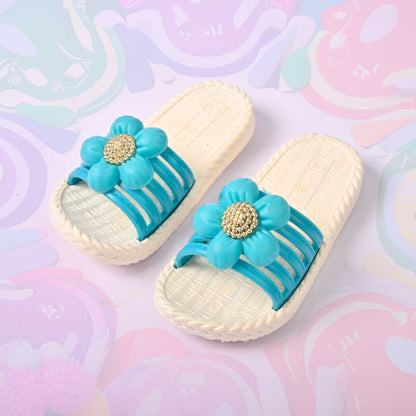 Click Kid's Strappy Flower Design Slippers Girl's Shoes RAM Aqua EUR 26 