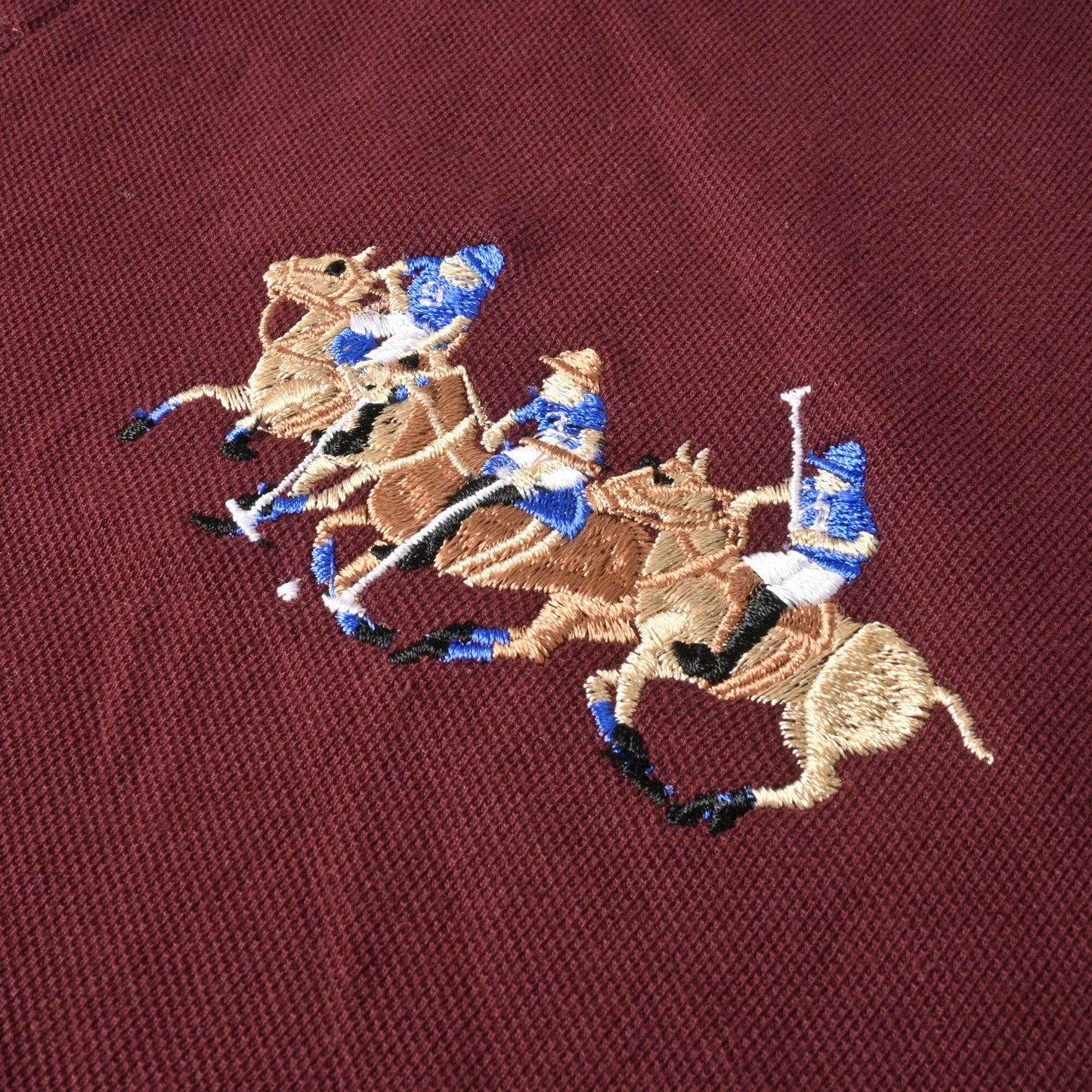 Polo Republica Men's Triple Pony Embroidered Short Sleeve Polo Shirt Men's Polo Shirt Polo Republica 