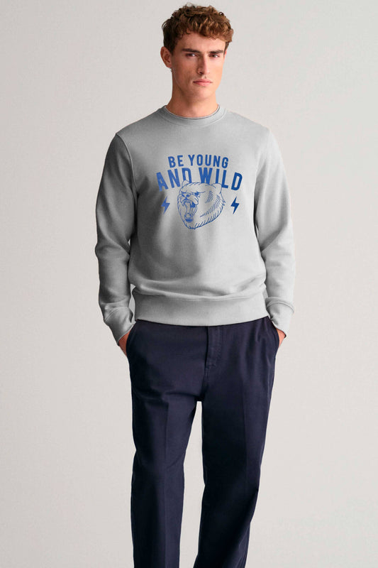 Polo Republica Men's Be Young & Wild Printed Fleece Sweat Shirt Men's Sweat Shirt Polo Republica 