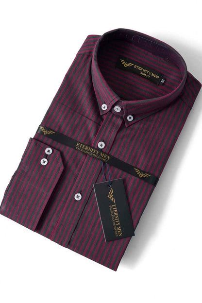 Eternity Men's Slim Fit Striped Casual Shirt