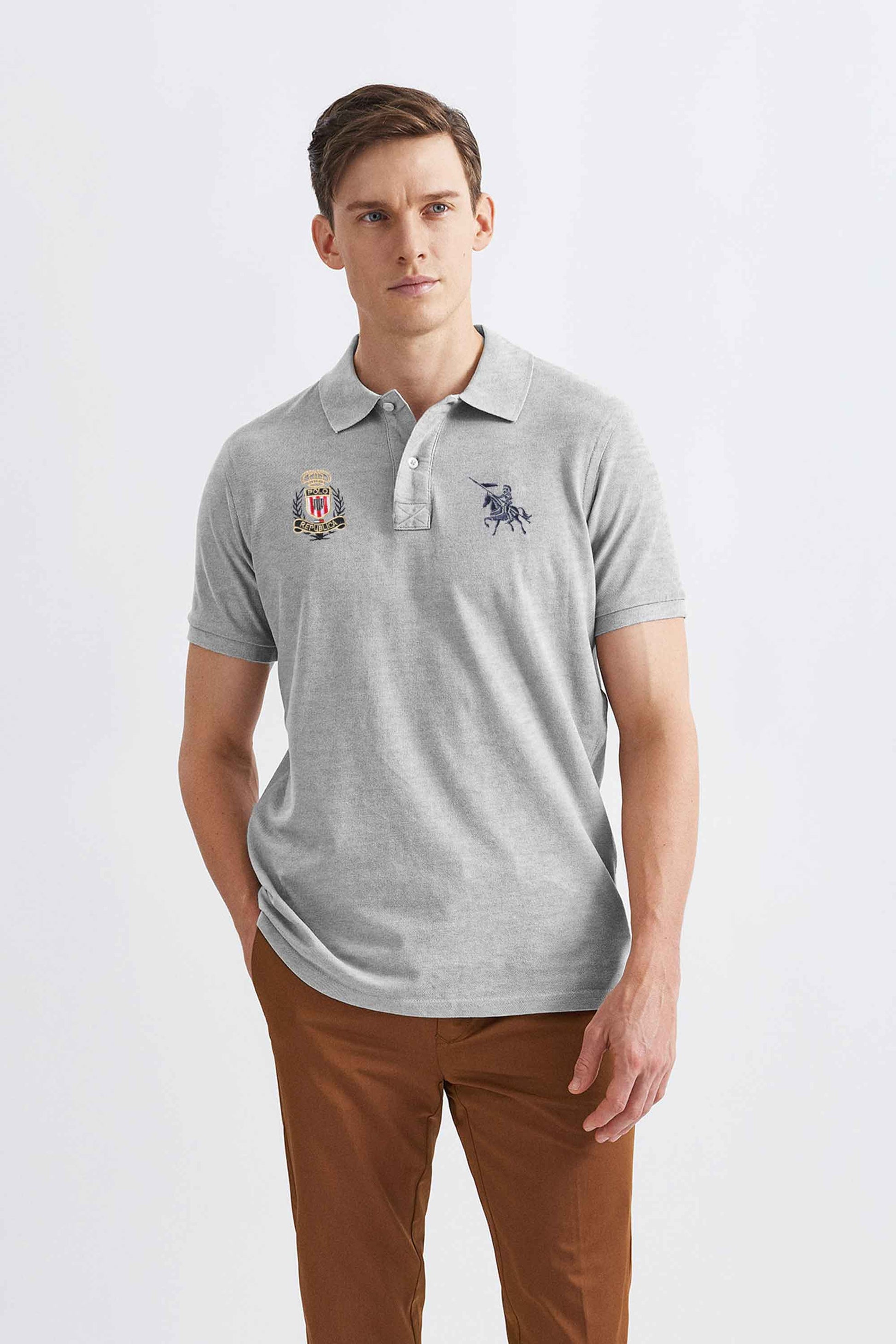 Polo Republica Men's Polo Cavalry & Crest Embroidered Short Sleeve Polo Shirt Men's Polo Shirt Polo Republica 