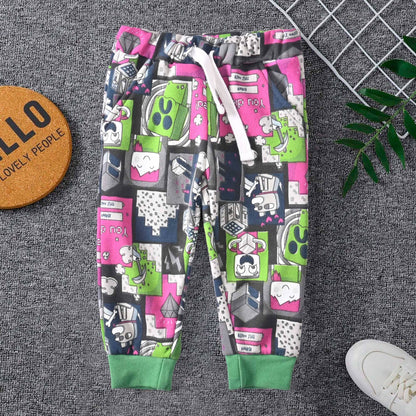 C&A Kid's Respawn Title Screen Printed Fleece Jogger Pants Boy's Trousers SNR Magenta & Green 6-9 Months 