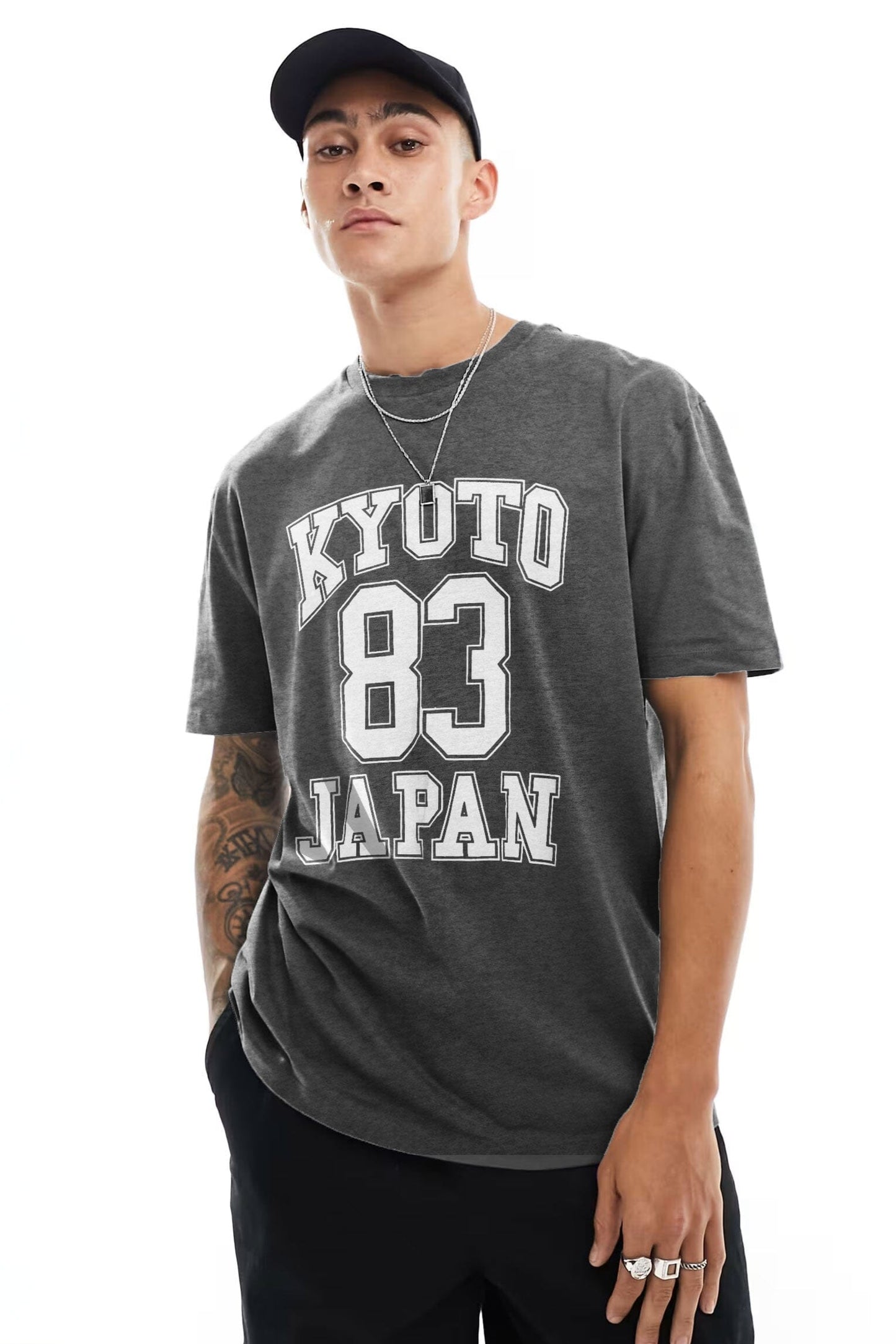 BSK Men's Kyoto Japan Printed Crew Neck Tee Shirt