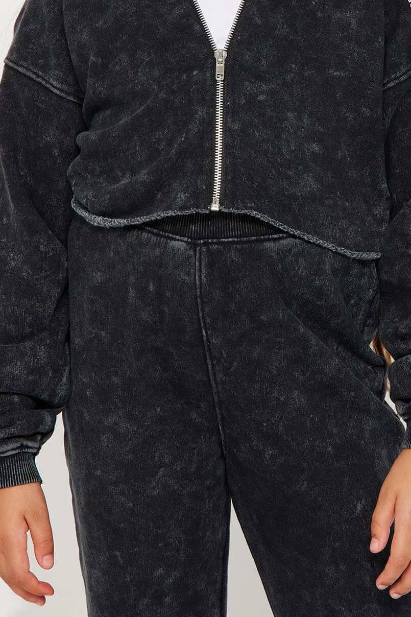 NK Girl's Acid Wash Flare Leg Trousers