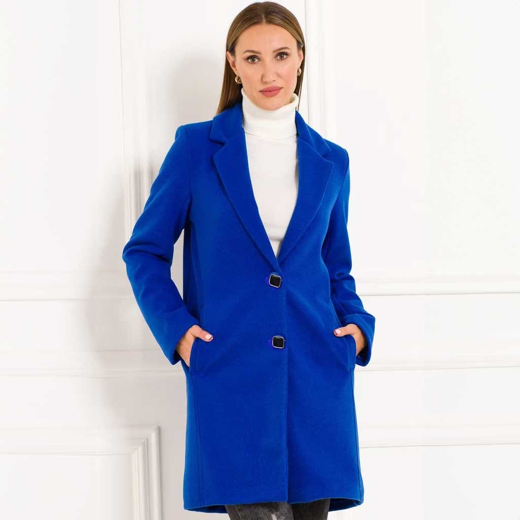 Classic Fashion Women's Winter Outwear Wool Long Coat Women's Jacket First Choice Blue M 