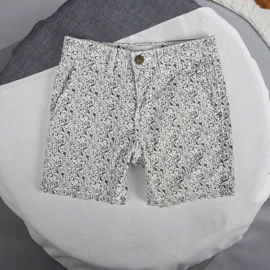 ZR Boy's Printed Design Cotton Shorts Boy's Shorts Minhas Garments White & Black 3-4 Years 