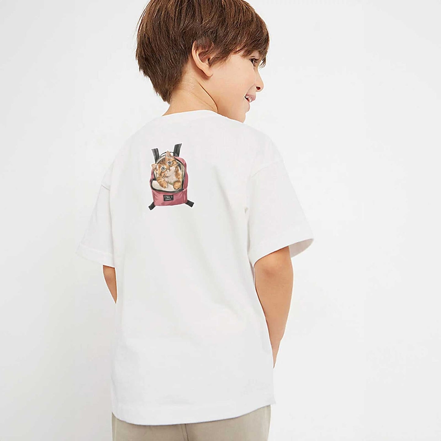 Polo Republica Boy's Say Cheese Cat Printed Tee Shirt Boy's Tee Shirt Polo Republica White 1-2 Years 