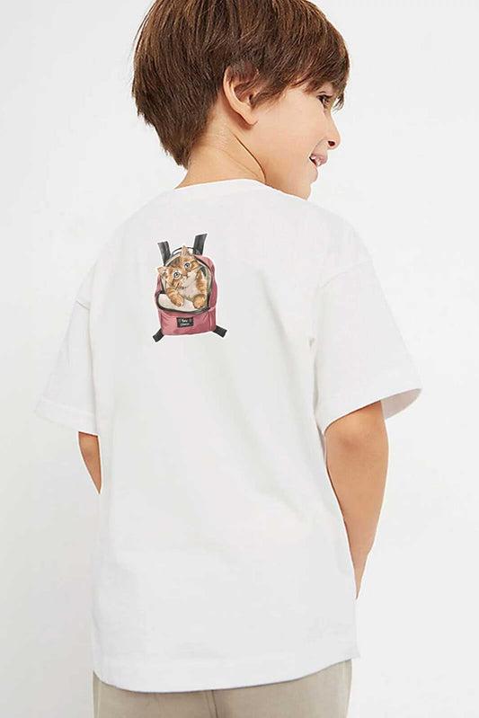 Polo Republica Boy's Say Cheese Cat Printed Tee Shirt Boy's Tee Shirt Polo Republica White 1-2 Years 