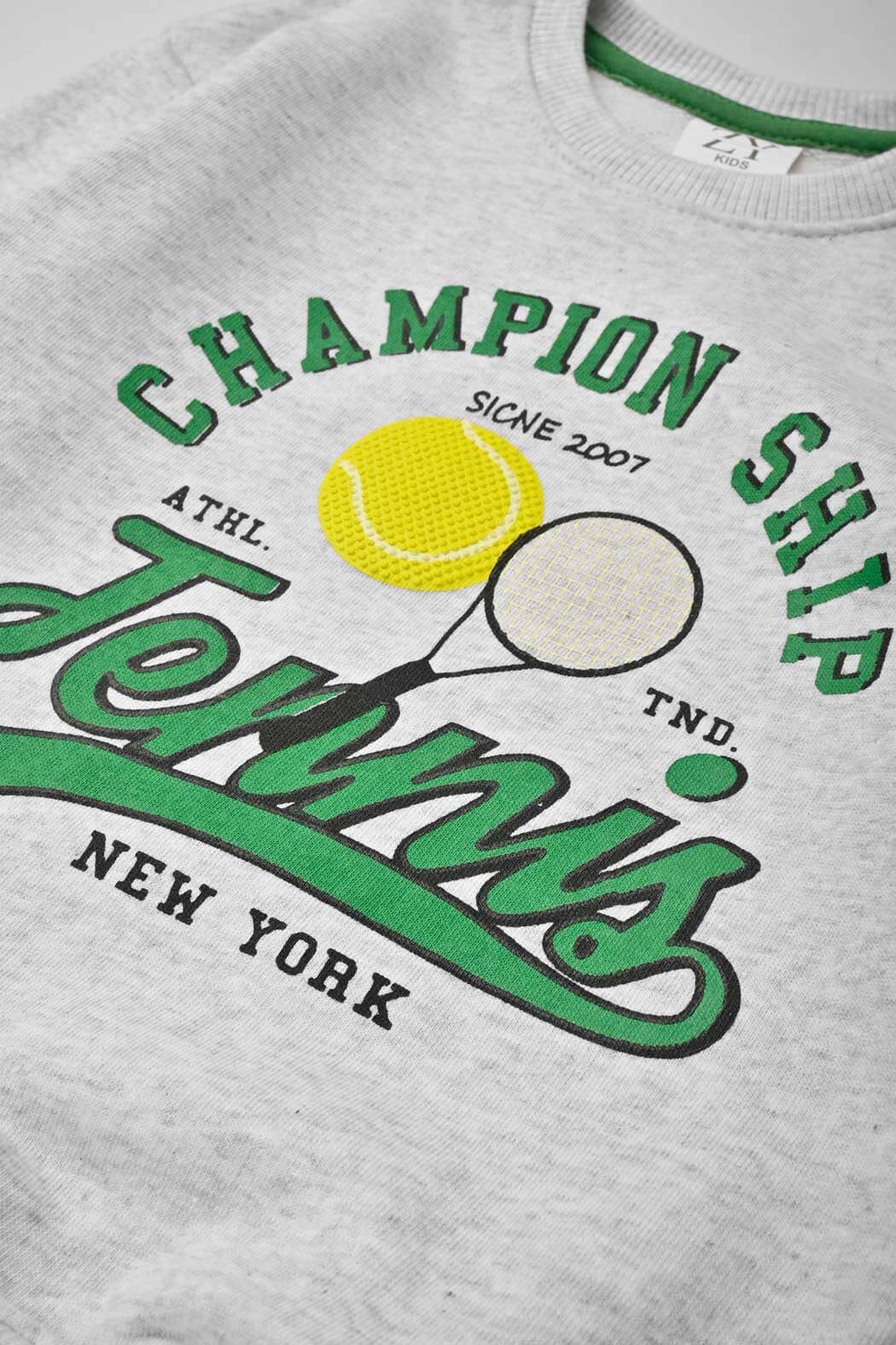 ZY Kid's Champion Ship Printed Minor Fault Terry Sweat Shirt Kid's Sweat Shirt SNR 