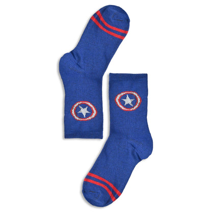 Kid's Superhero Logo Printed Socks Socks RAM Royal 2-3 Years 