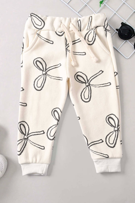 C&A Kid's Bow Printed Fleece Jogger Pants Boy's Trousers SNR 