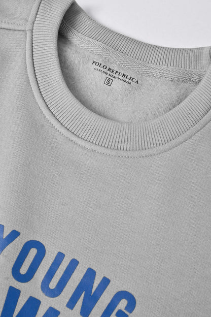 Polo Republica Men's Be Young & Wild Printed Fleece Sweat Shirt