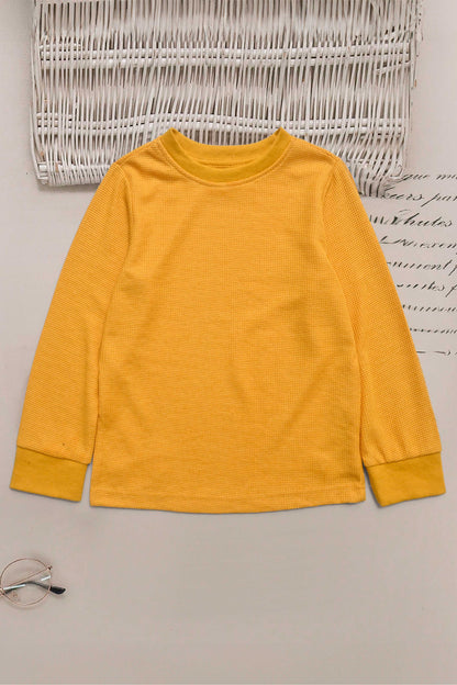 Kid's Solid Style Long Sleeve Thermal Sweat Shirt