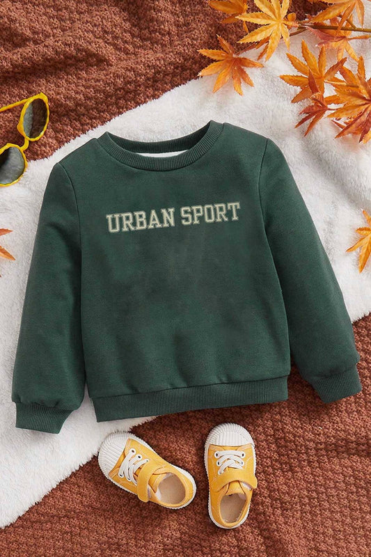 Urban Sports Boy's Printed Superior Sweat Shirt Boy's Sweat Shirt LFS Bottle Green 6-9 Months 