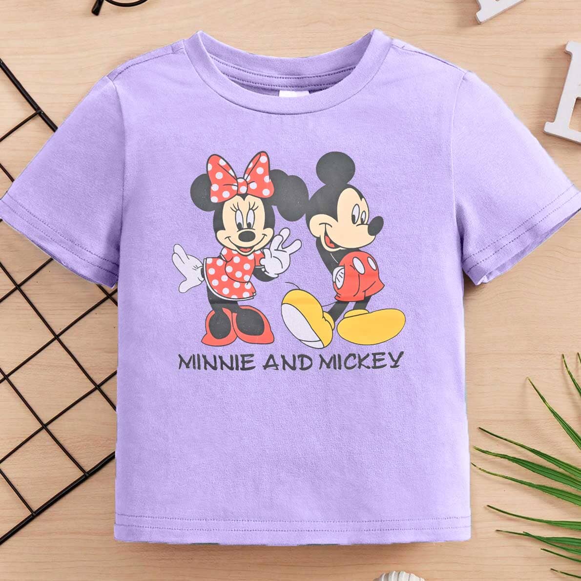 Minoti Kid's Minnie And Mickey Printed Tee Shirt
