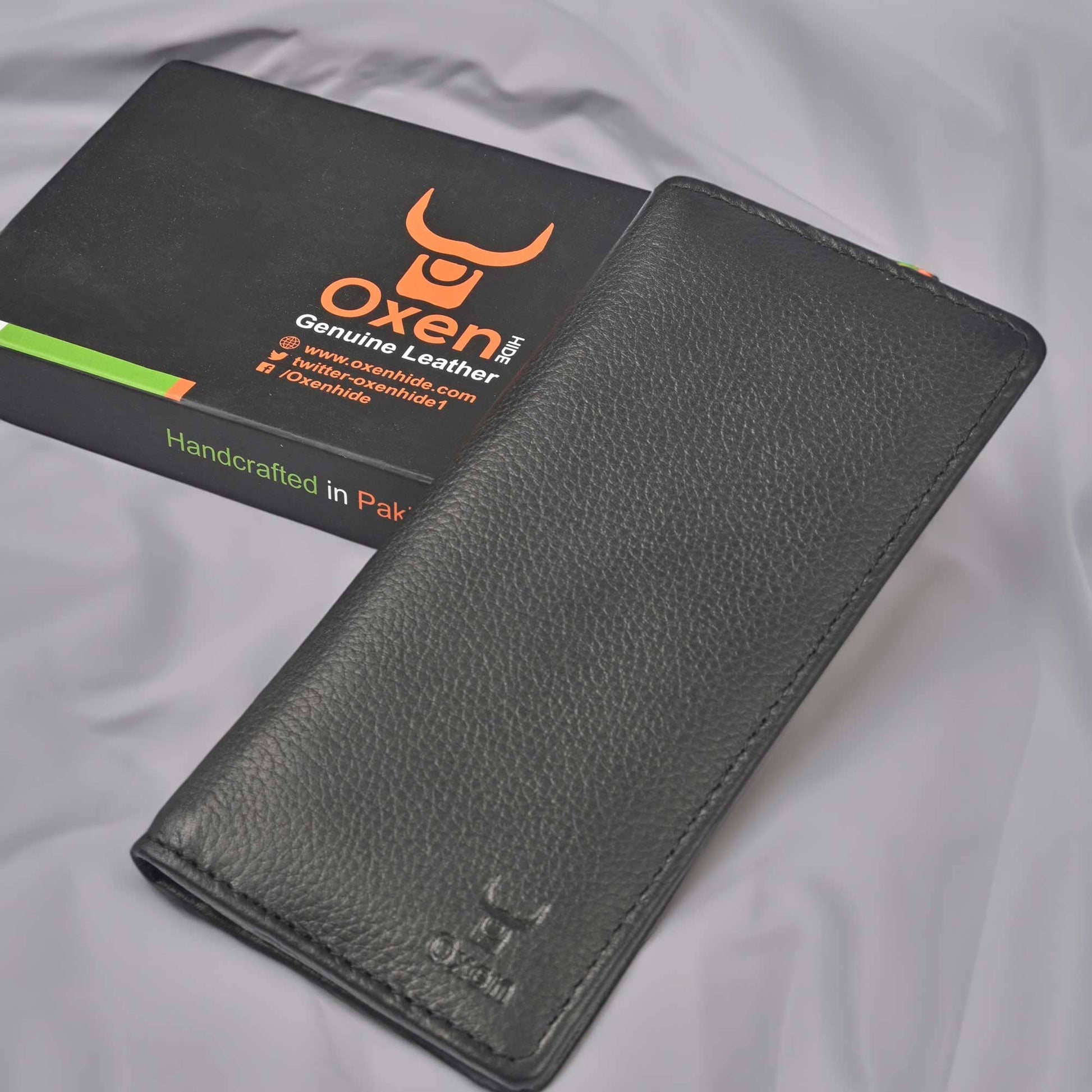 Oxenhide Men's DC-5 Genuine Leather Wallet Wallet Oxenhide Sale Basis Black 