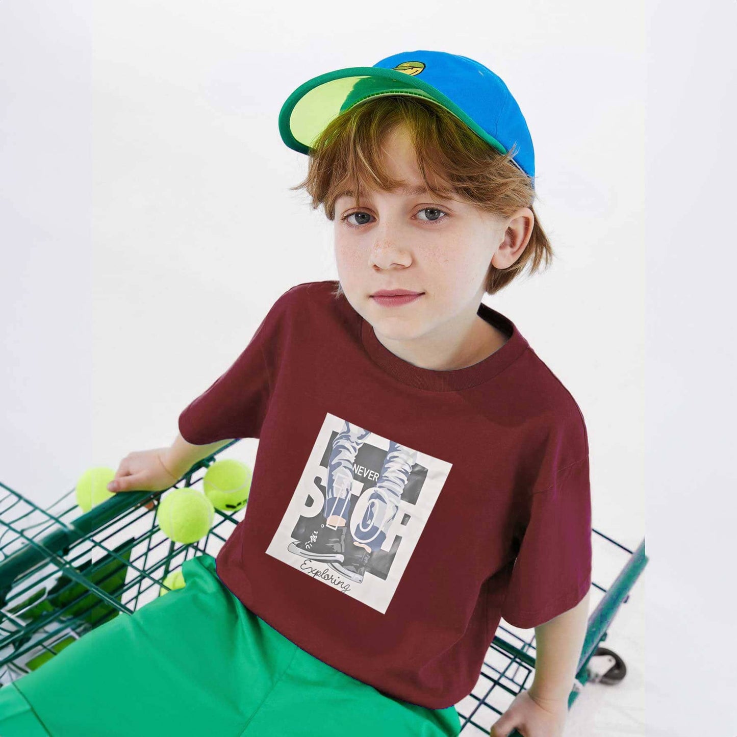 Polo Republica Boy's Never Stop Printed Tee Shirt Boy's Tee Shirt Polo Republica Maroon 1-2 Years 