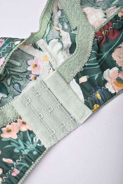 Women's Daisy Floral Printed Basic Cotton Bra