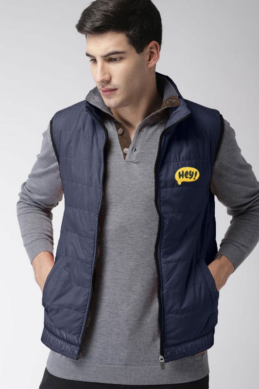 Burnt Soul Men's Hey Embroidered Body Warmer Puffer Gilet Men's Gilet IBT 