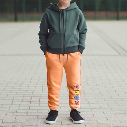 Max 21 Kid's Printed Design Fleece Trousers Boy's Trousers SZK Peach 3-4 Years 