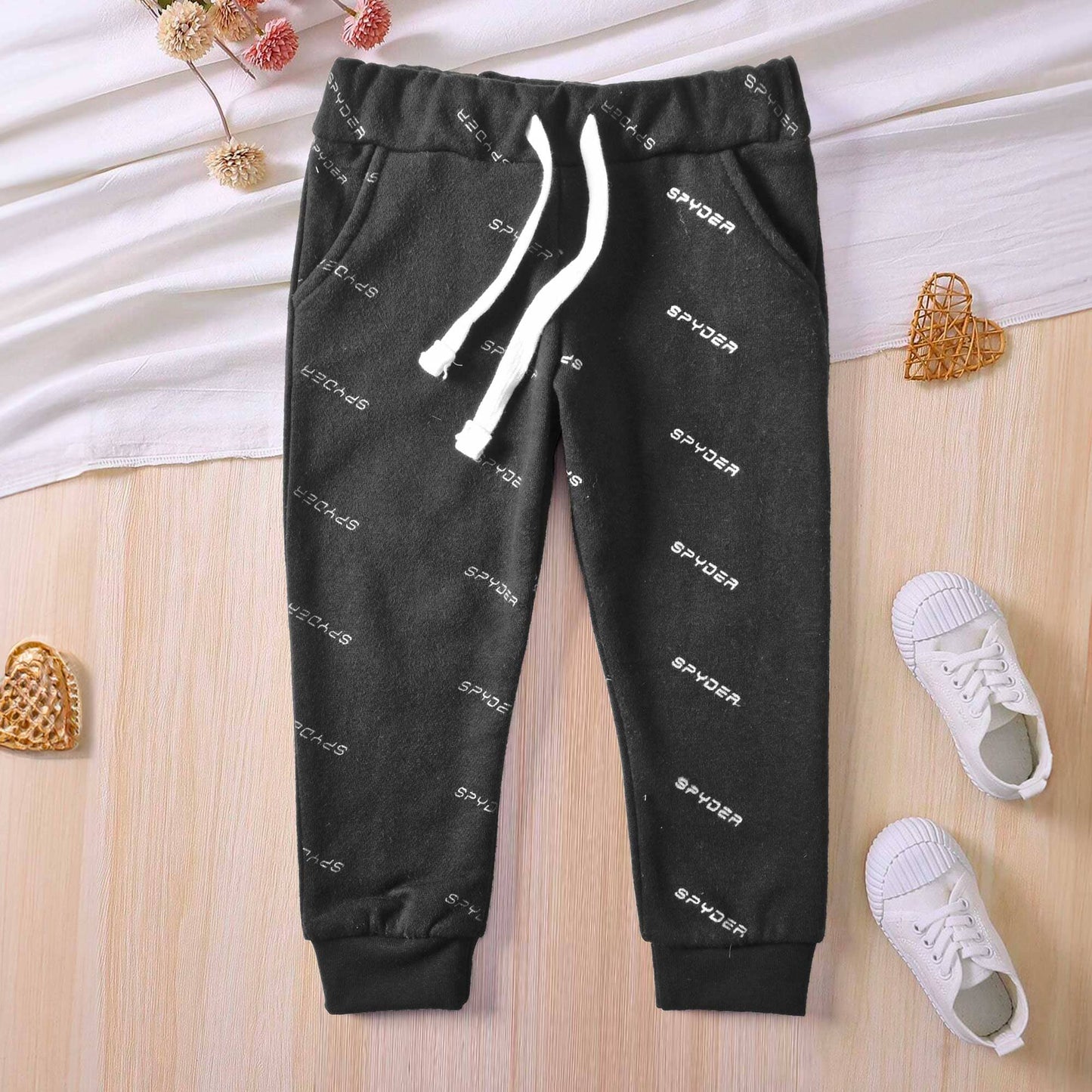 C&A Kid's Spyder Printed Fleece Jogger Pants Boy's Trousers SNR Black 6-9 Months 