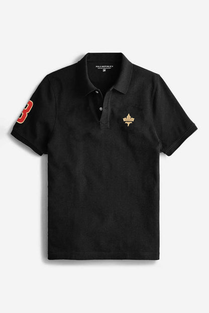 Polo Republica Men's Maple Leaf & 3 Embroidered Short Sleeve Polo Shirt Men's Polo Shirt Polo Republica 