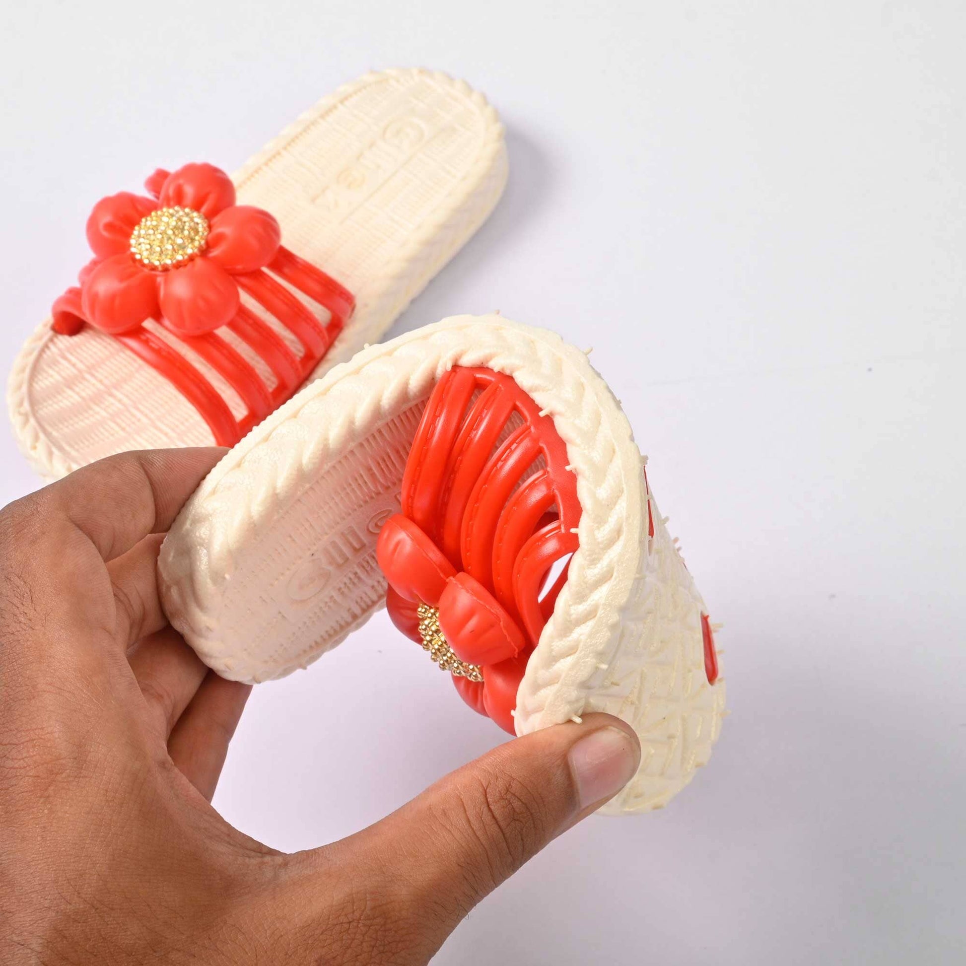 Click Kid's Strappy Flower Design Slippers Girl's Shoes RAM 