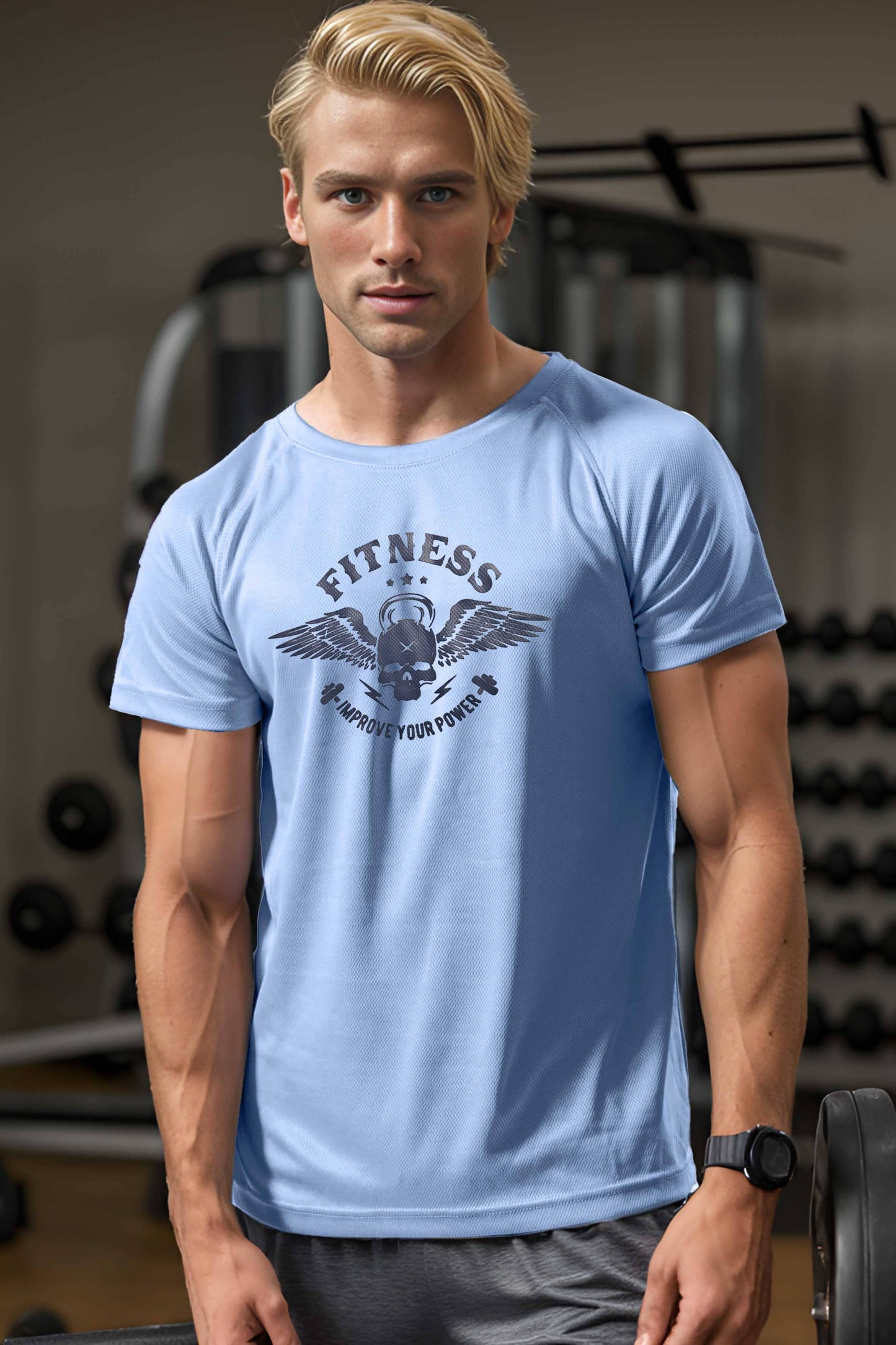 Polo Republica Men's Fitness Power Printed Activewear Tee Shirt