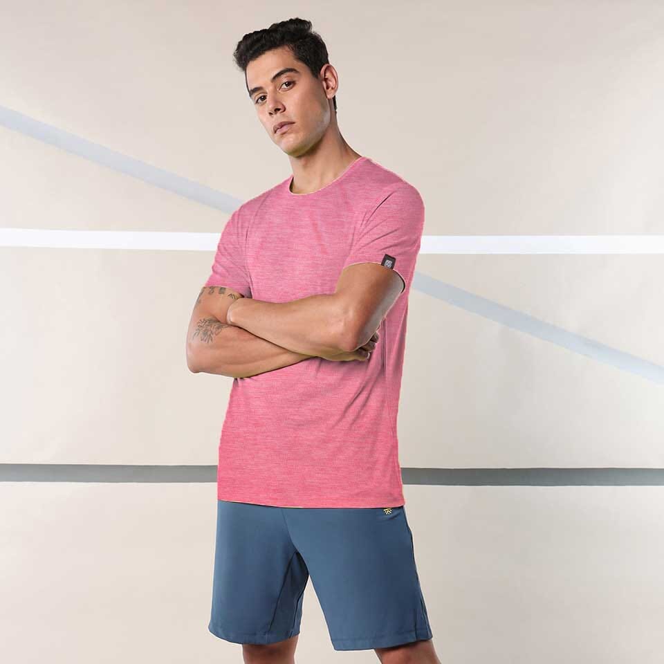 Fevlo Men's Activewear Classic Tee Shirt Men's Tee Shirt Yasir Bin Asad (Sale Basis) Pink XS 