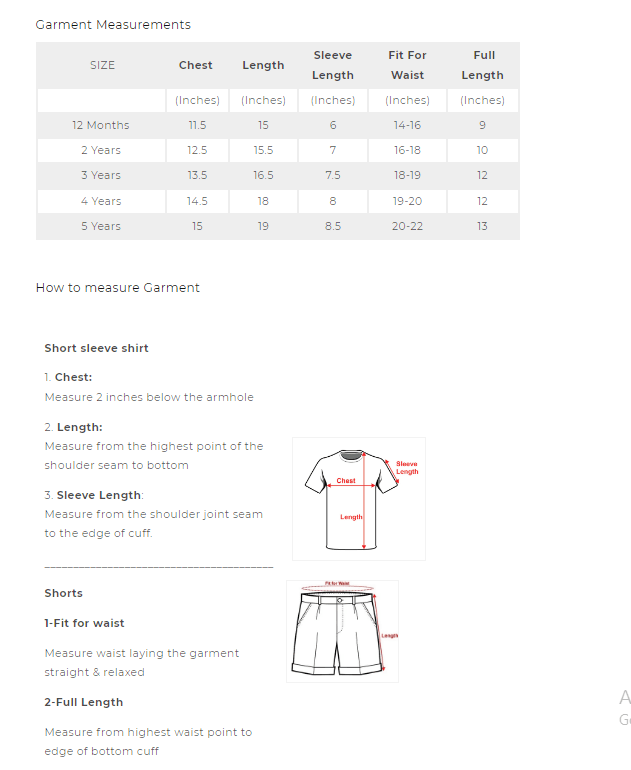 Kid's Aranos Crew Neck Tee and Shorts Set Boy's Suit Set HMG 