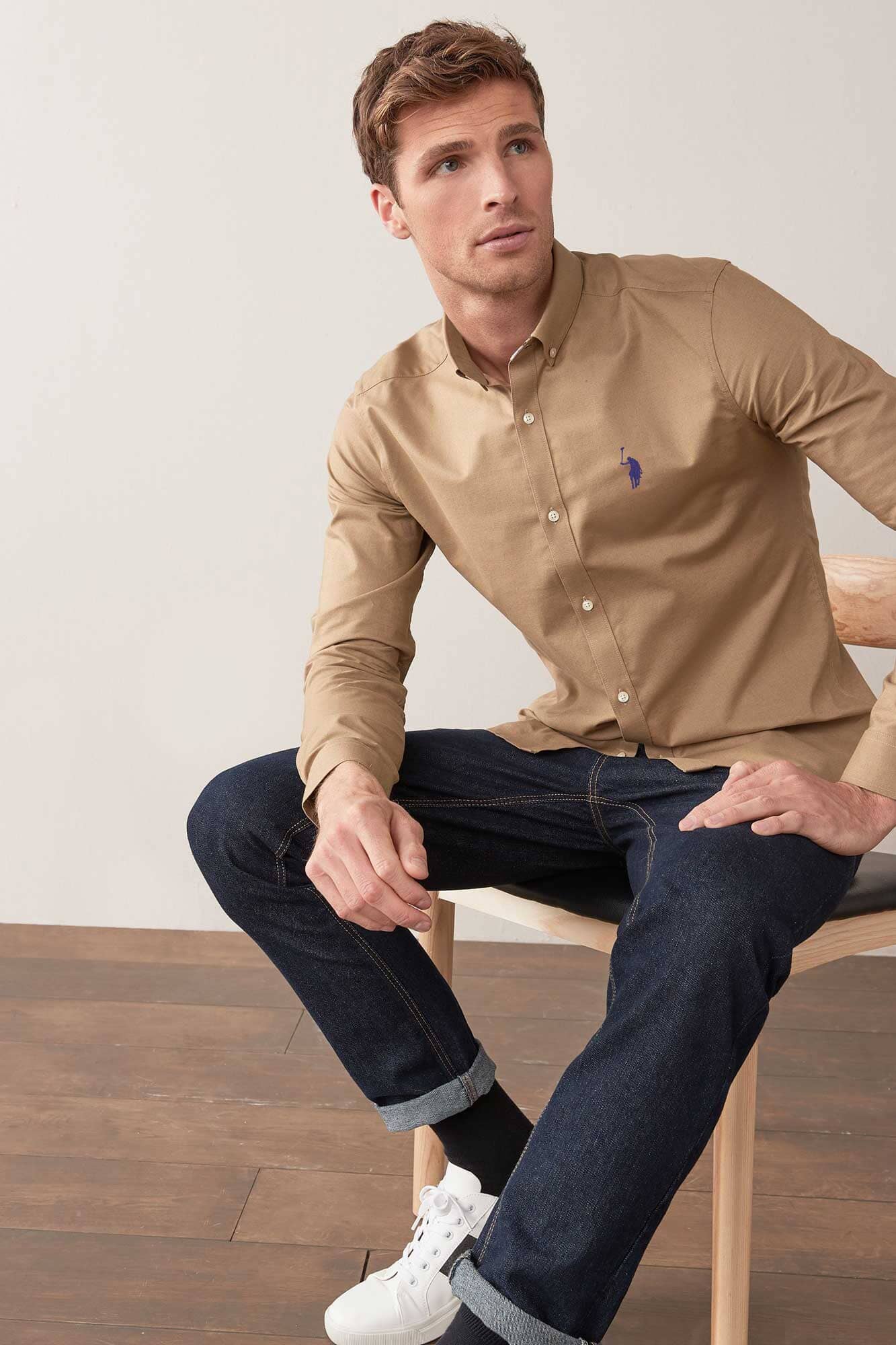 Polo Republica Men's Signature Pony Embroidered Solid Casual Shirt Men's Casual Shirt Polo Republica 