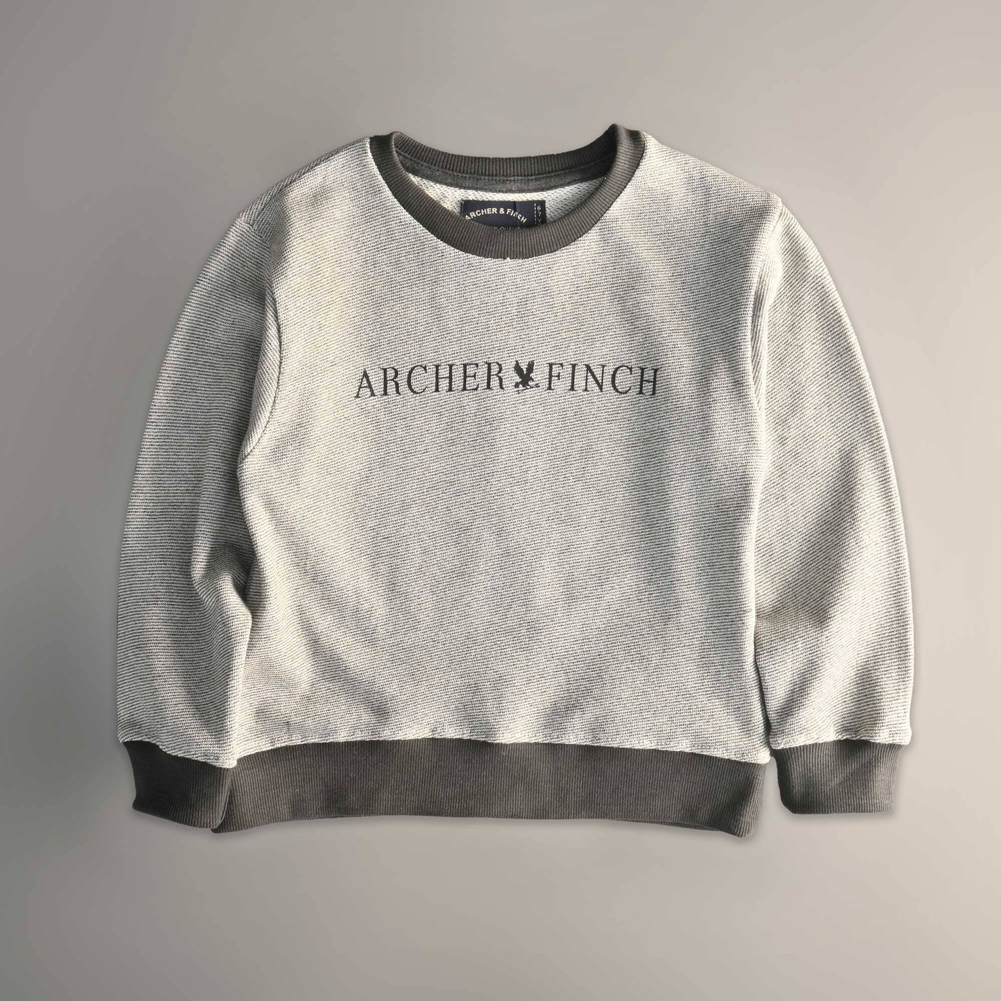 Archer & Finch Boy's Printed Terry Sweat Shirt Boy's Sweat Shirt LFS Grey Marl 3-4 Years 