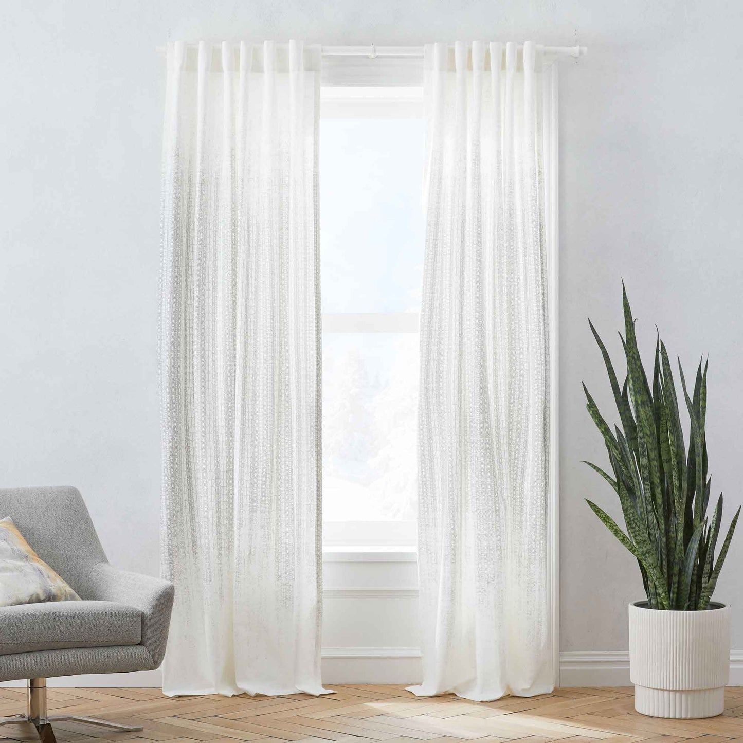 West Elm Echo Print Cotton Canvas Curtain Set of 2 elo