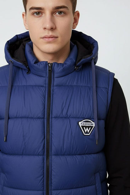 Men's Fashion Detachable Hood Puffer Gilet