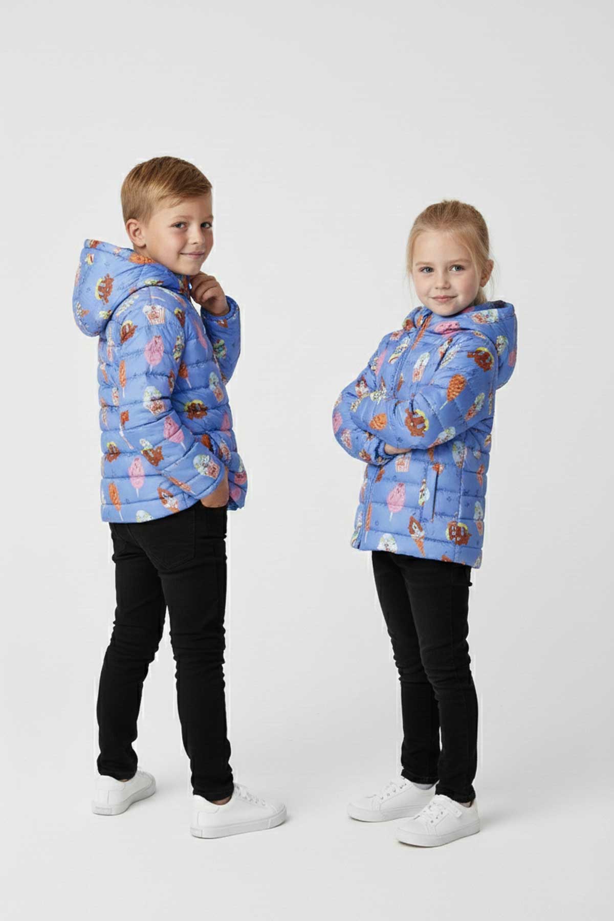 Olive Outfits Kid's Lightweight Hooded Puffer Jacket