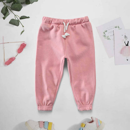 Lefties Kid's Solid Design Fleece Sweat Pants Boy's Sweat Pants Minhas Garments Pink 3-6 Months 
