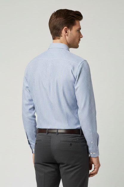 Eternity Men's Striped Slim Fit Formal Shirt