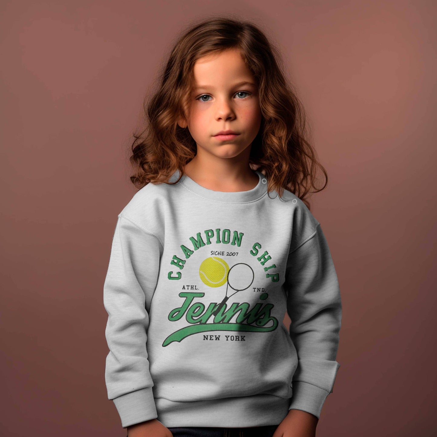 ZY Kid's Champion Ship Printed Minor Fault Terry Sweat Shirt Kid's Sweat Shirt SNR Grey 3-6 Months 
