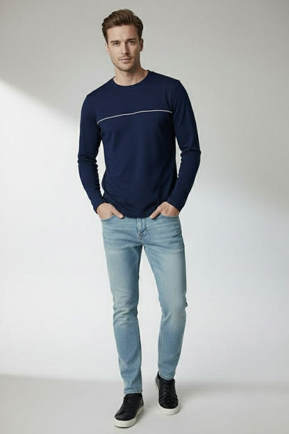 Men's Chest Piping Minor Fault Tee Shirt