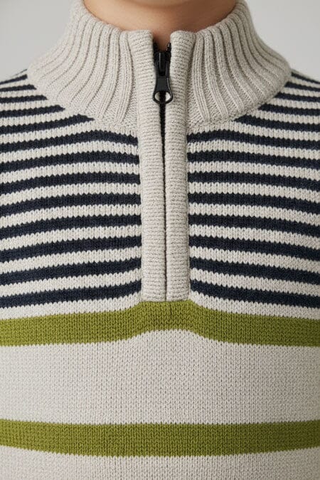 Yes Mom Boy's Fastiv Quarter Zipper Knitted Sweater